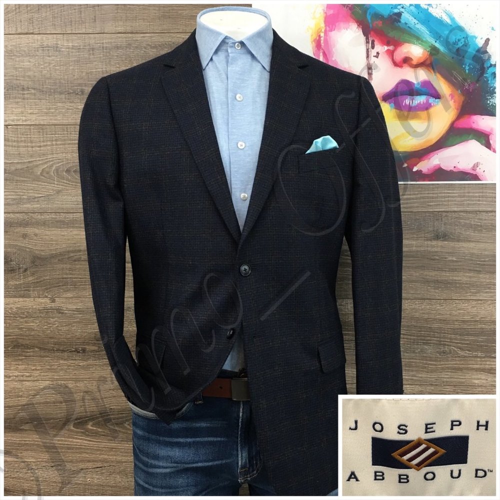 Joseph Abboud Mens Blazer Sport Coat Two Button Casual Jacket Size 44R Wool Suit